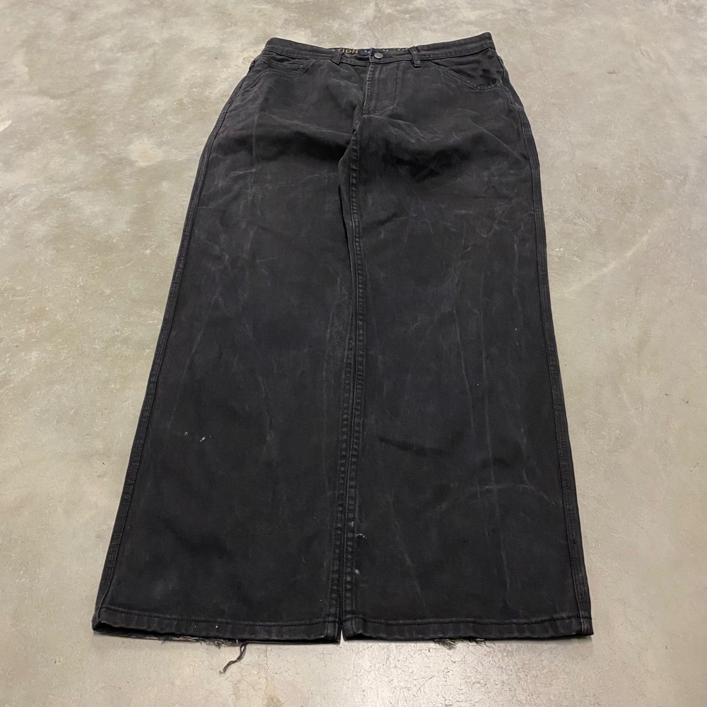 Reaction Kenneth Cole Men Black Wide Leg Denim Jeans Size 34x32‎